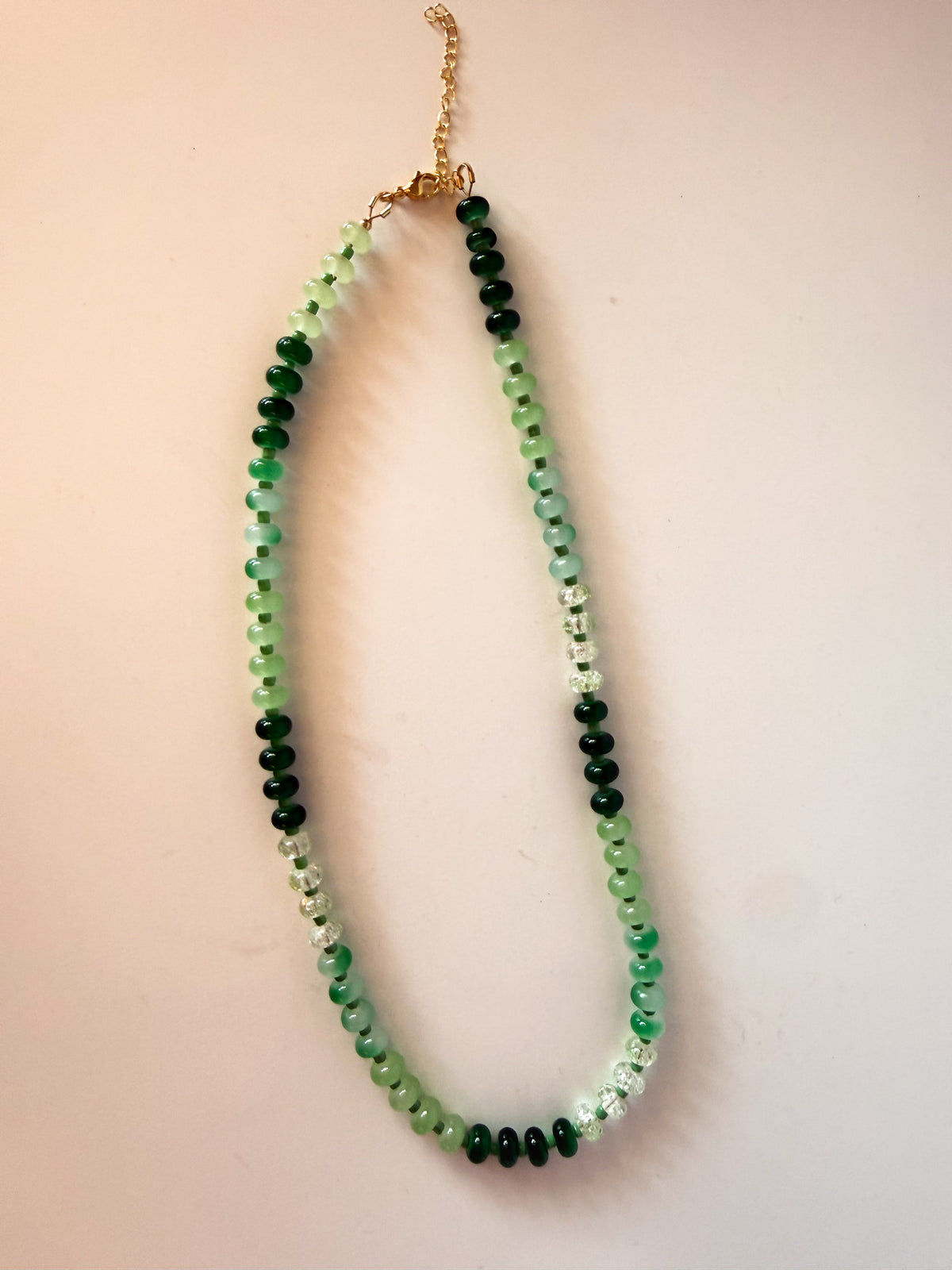 Handmade Glass Rondelle Beaded Necklace