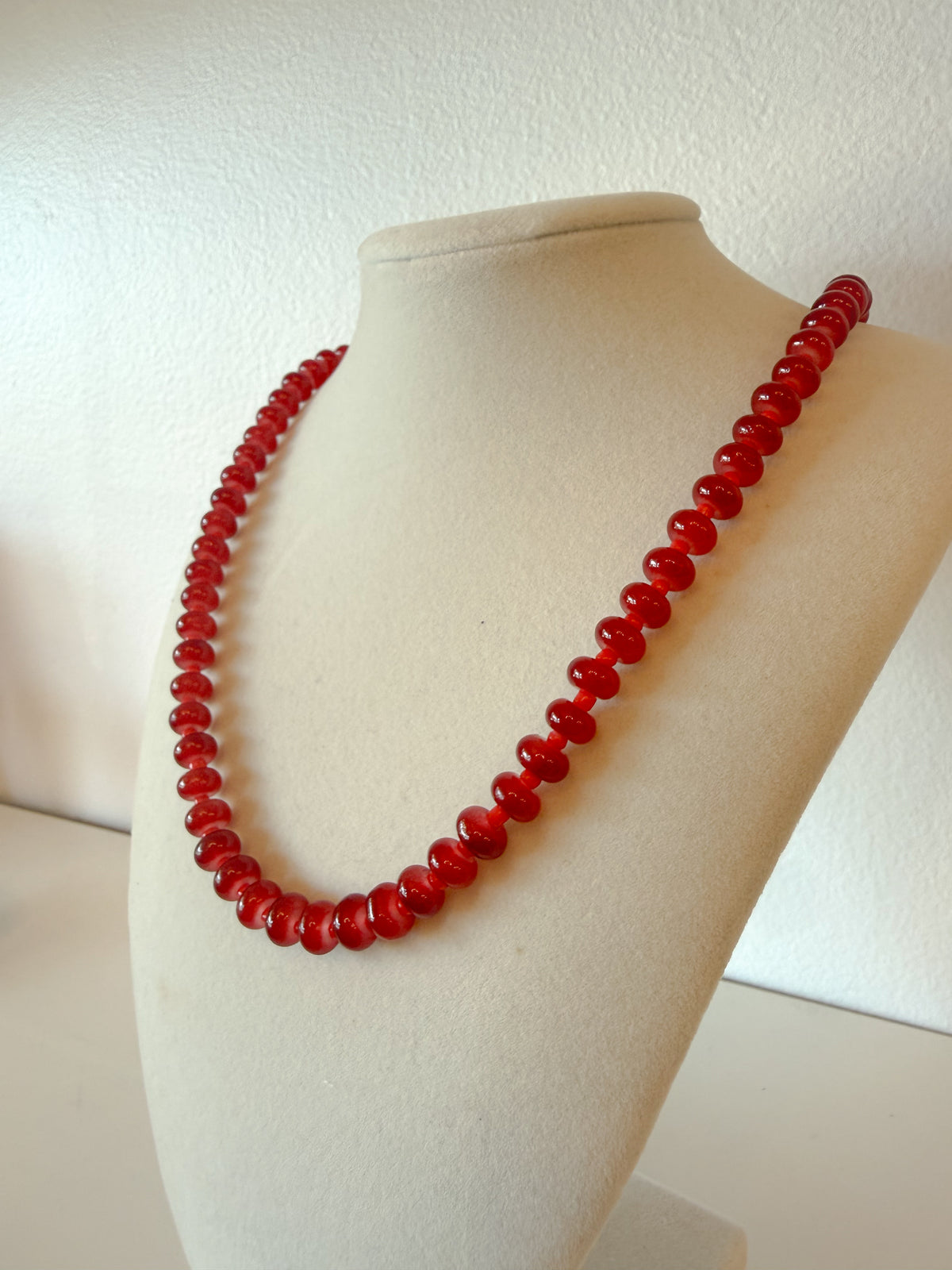 Handmade Glass Rondelle Beaded Necklace