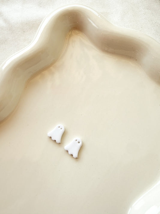 Polymer Clay Ghost Stud Earrings