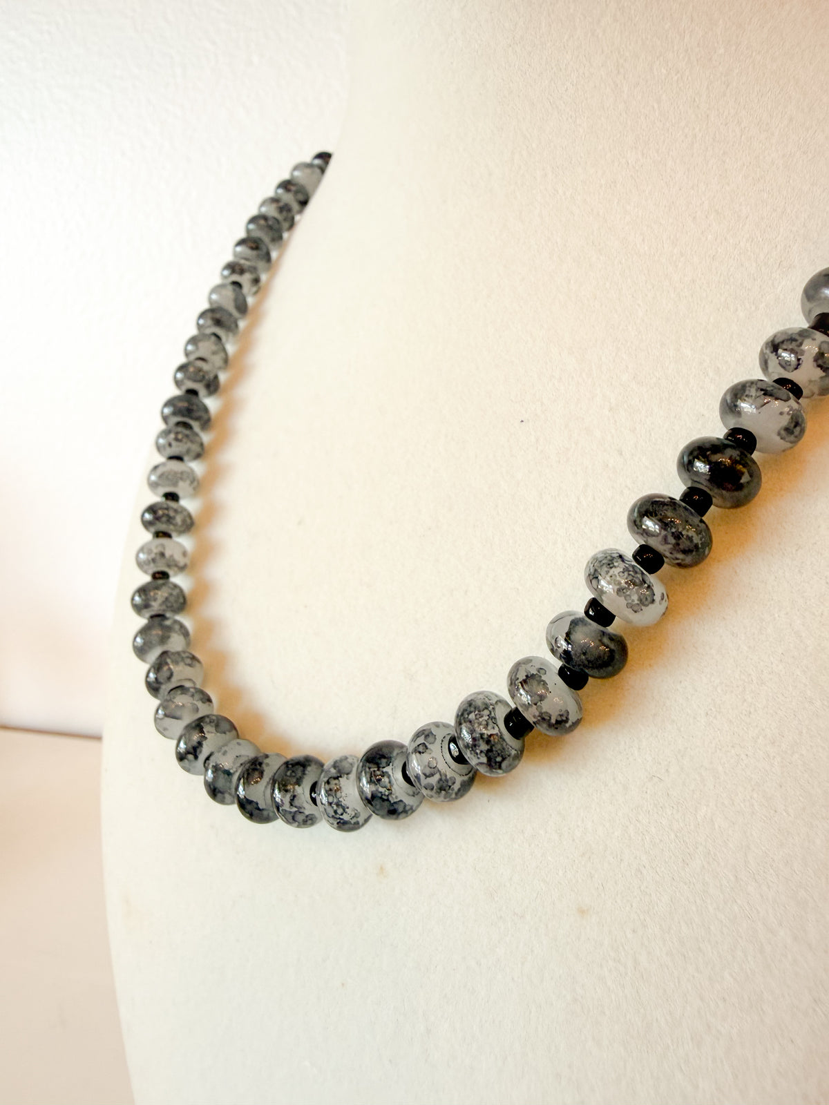 Handmade Glass Rondelle Beaded Necklace