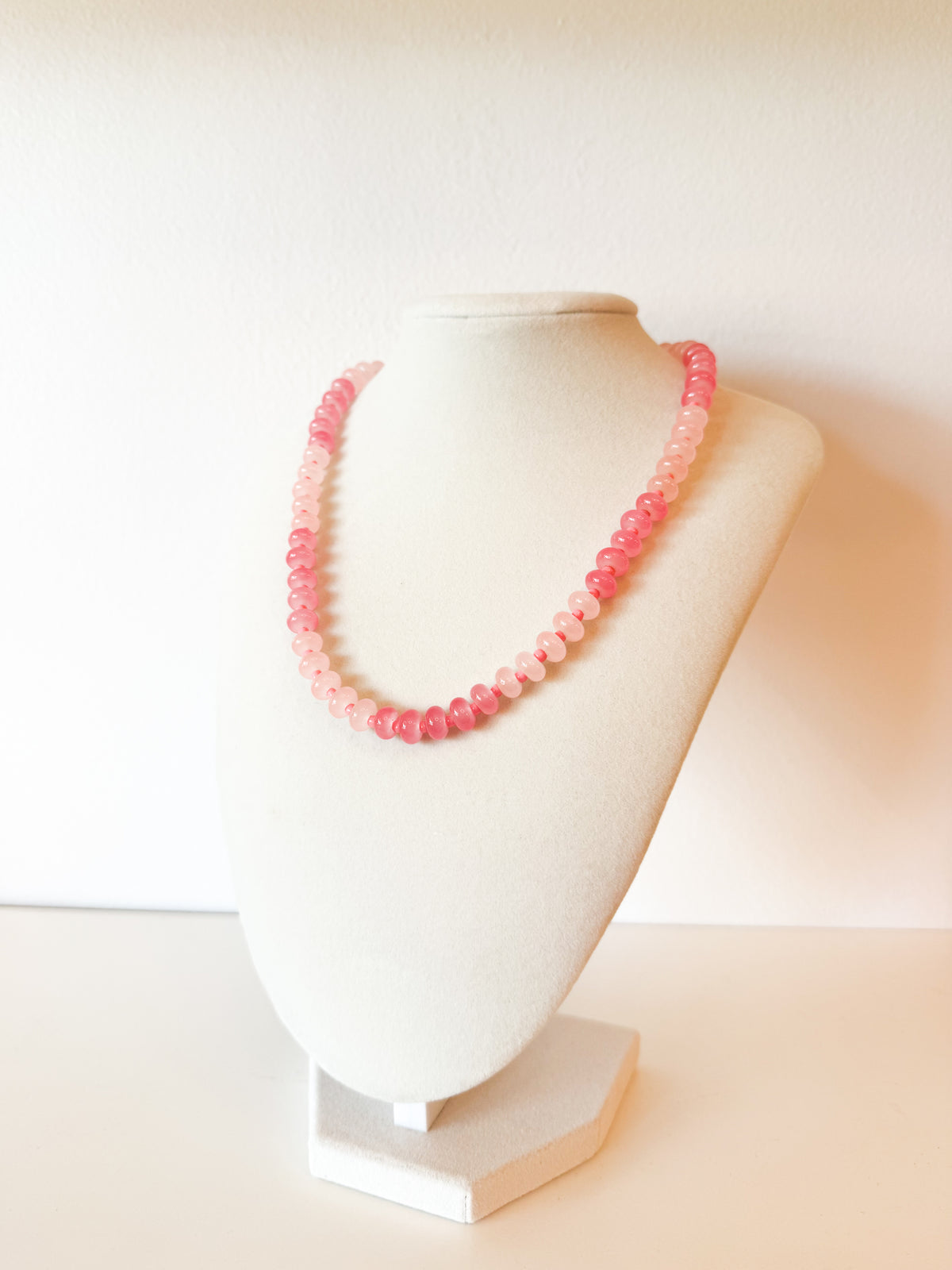 Handmade Glass Rondelle Beaded Necklace