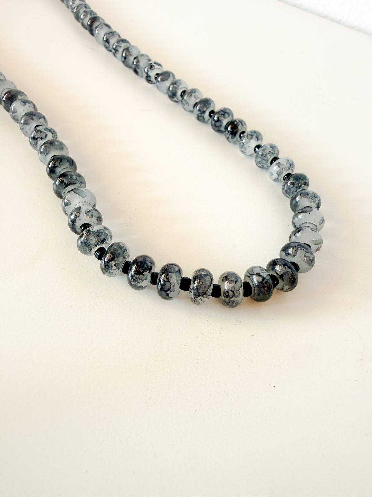 Handmade Glass Rondelle Beaded Necklace