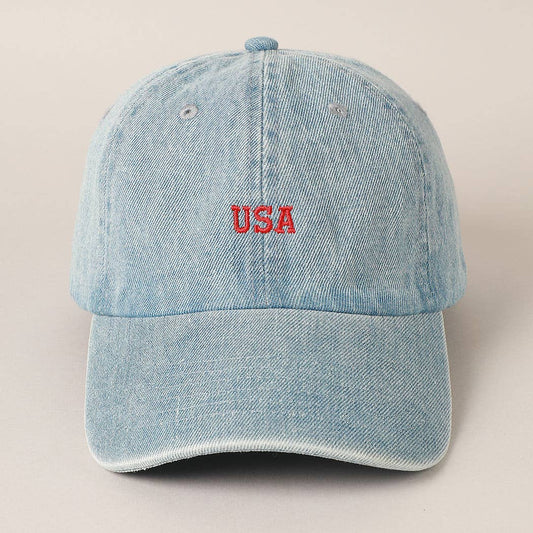 USA Embroidered Denim CottonUSA Embroidered Den Baseball Cap