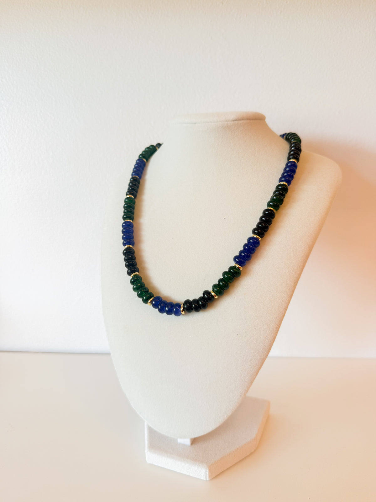 Handmade Glass Rondelle Beaded Necklace
