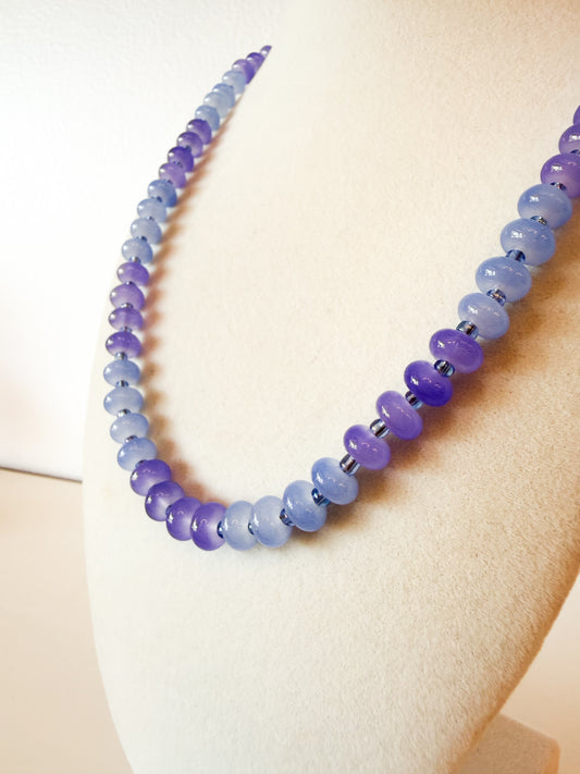 Handmade Glass Rondelle Beaded Necklace