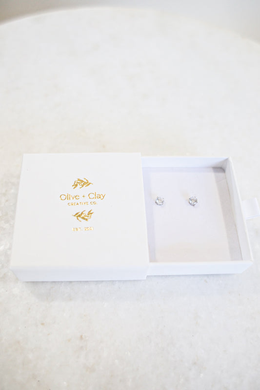 Round Sterling Silver Earring Set