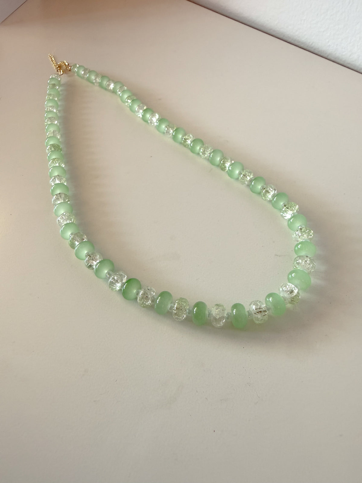 Handmade Glass Rondelle Beaded Necklace