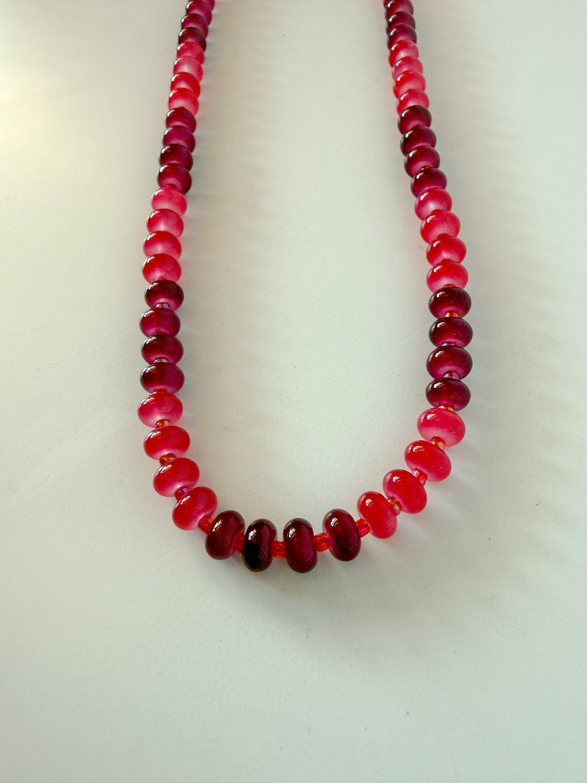 Handmade Glass Rondelle Beaded Necklace