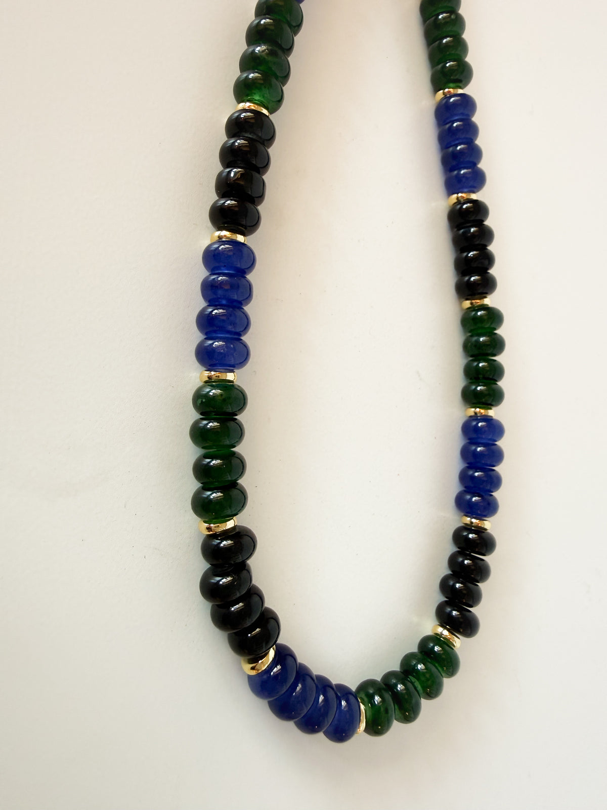Handmade Glass Rondelle Beaded Necklace