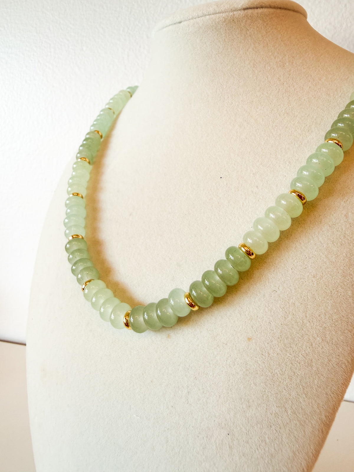 Handmade Glass Rondelle Beaded Necklace