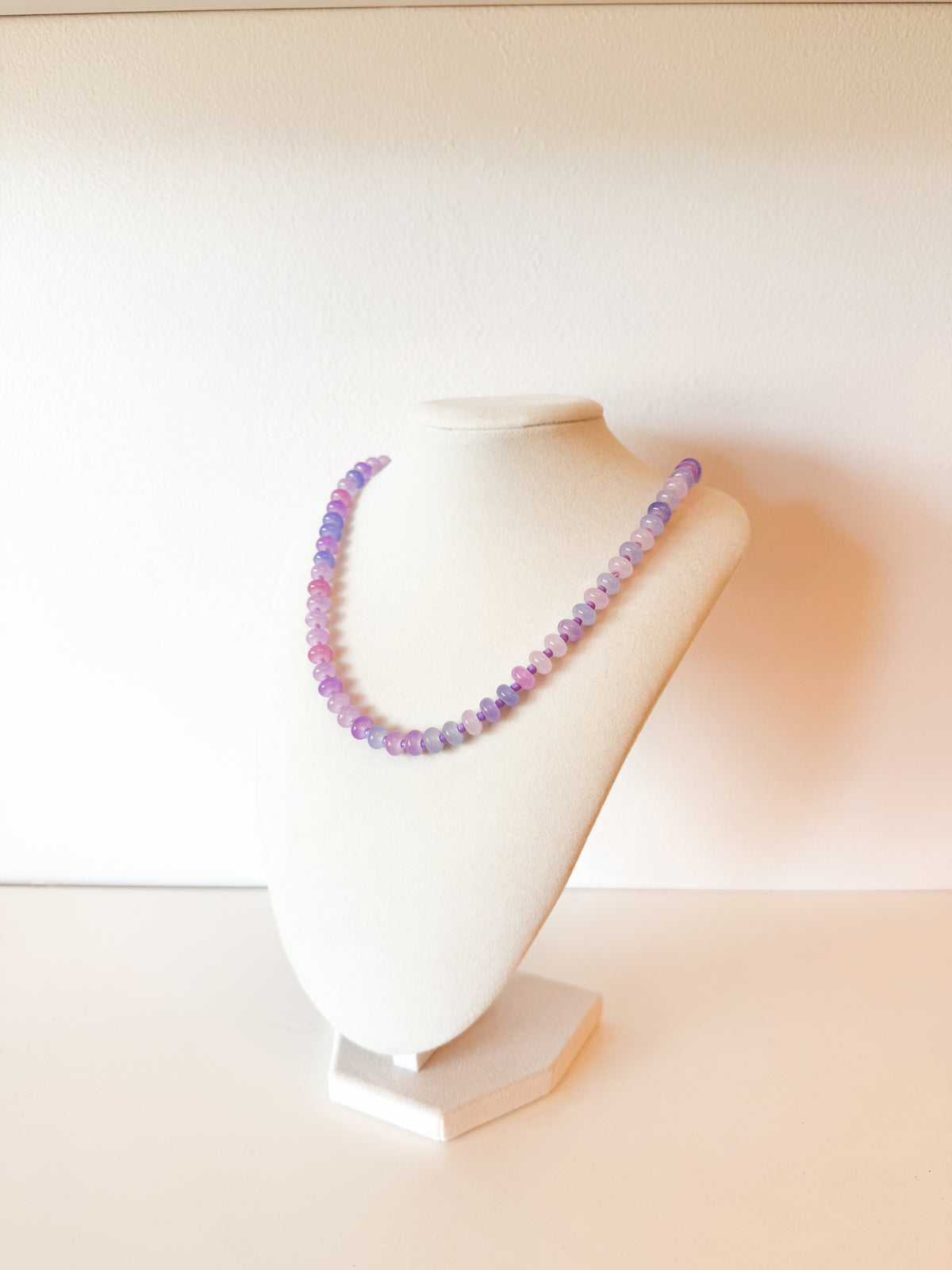 Handmade Glass Rondelle Beaded Necklace