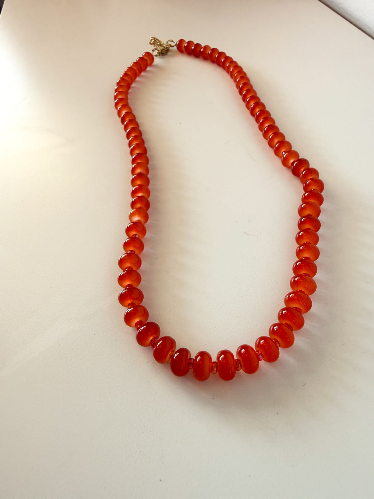 Handmade Glass Rondelle Beaded Necklace