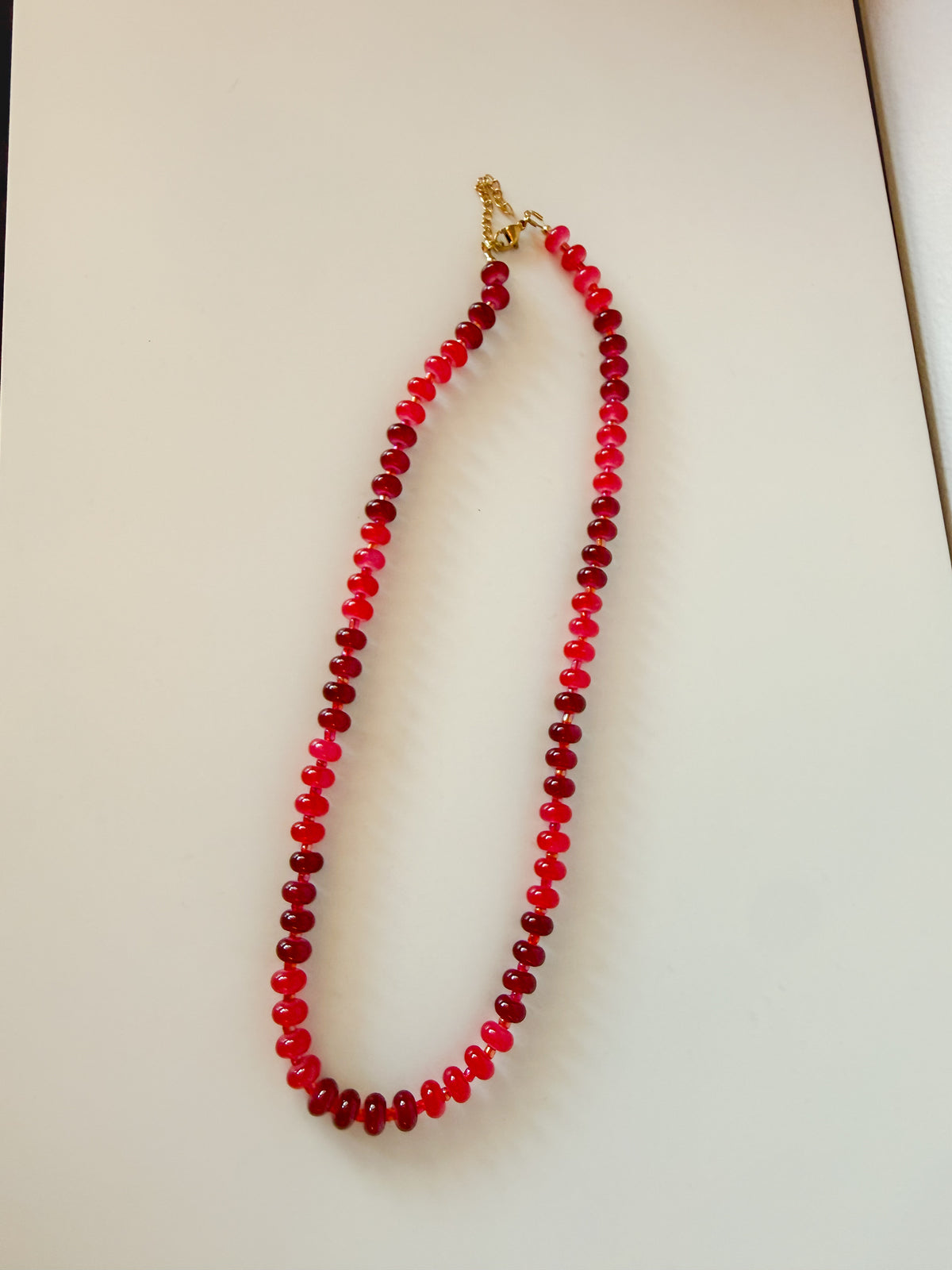 Handmade Glass Rondelle Beaded Necklace