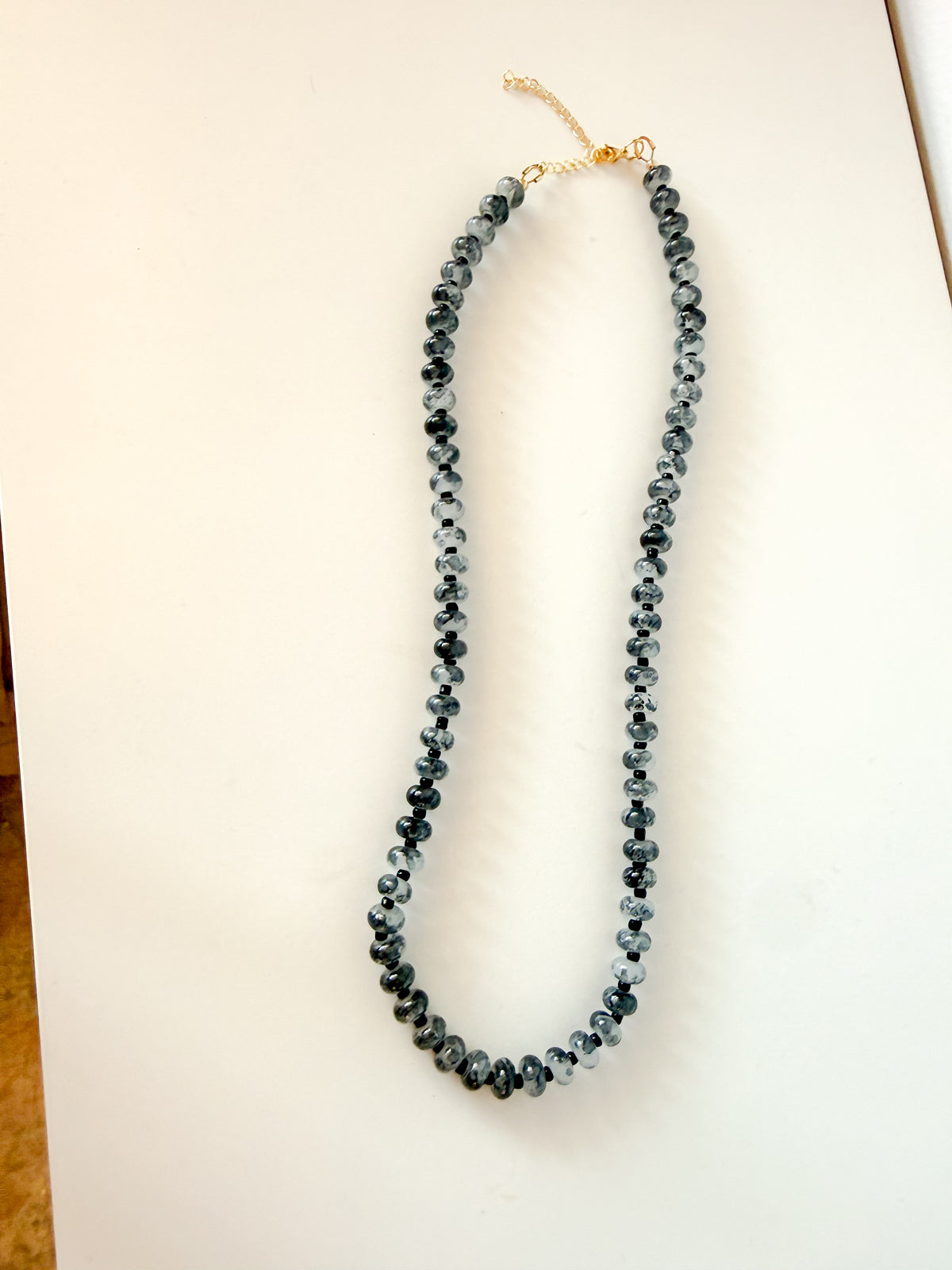 Handmade Glass Rondelle Beaded Necklace