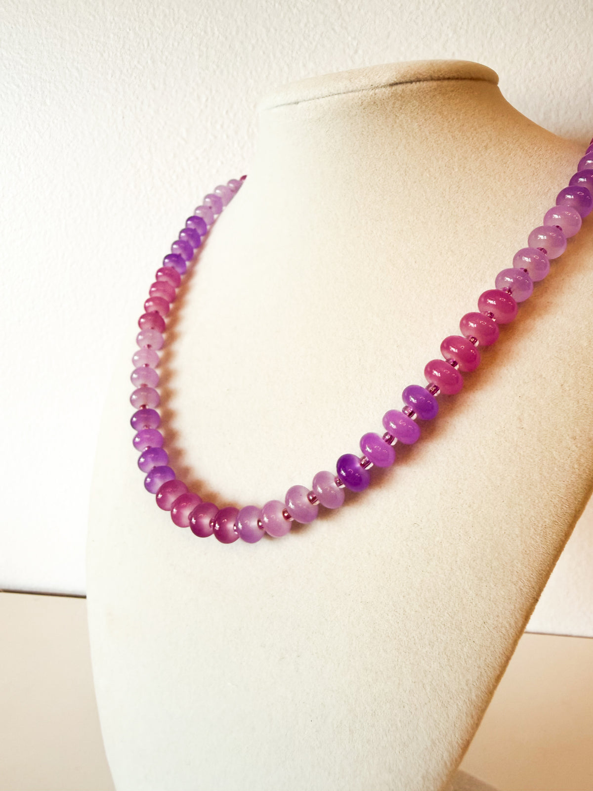 Handmade Glass Rondelle Beaded Necklace
