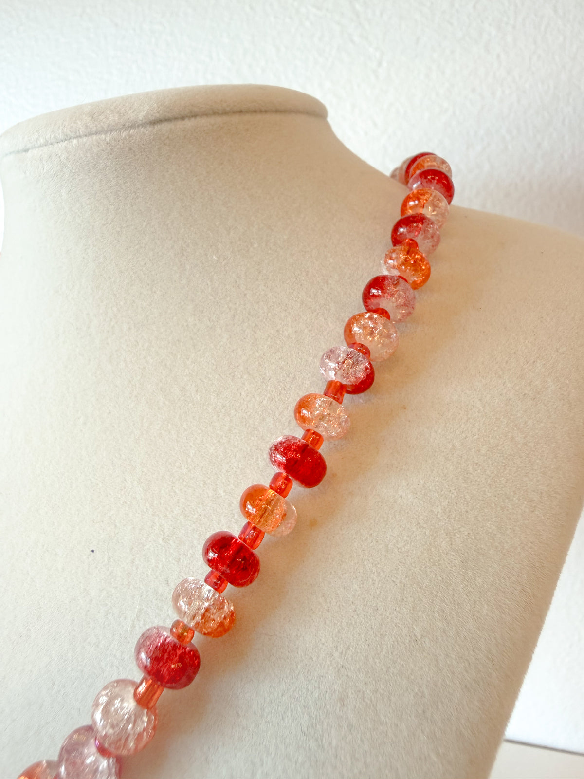 Handmade Glass Rondelle Beaded Necklace