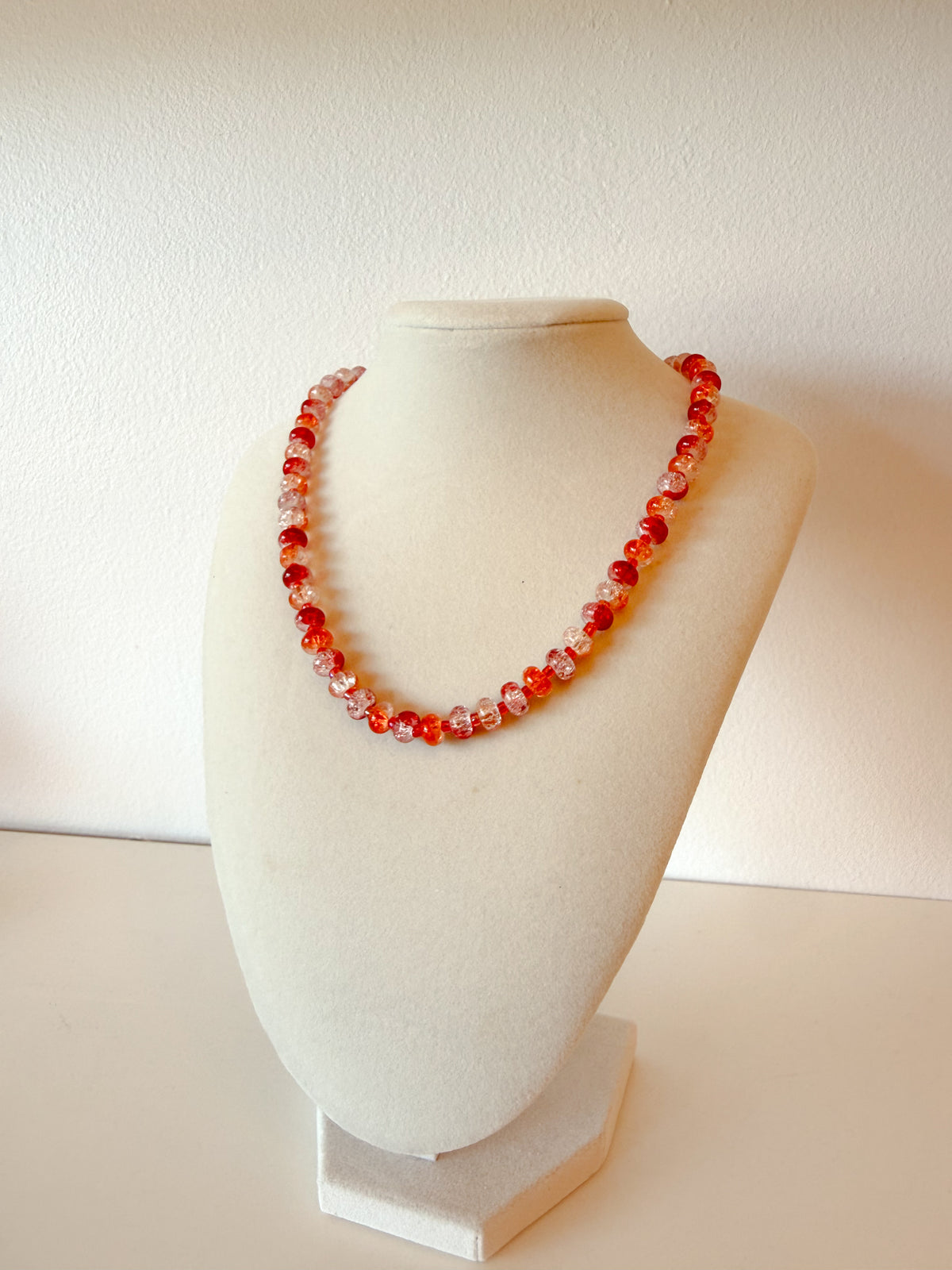 Handmade Glass Rondelle Beaded Necklace