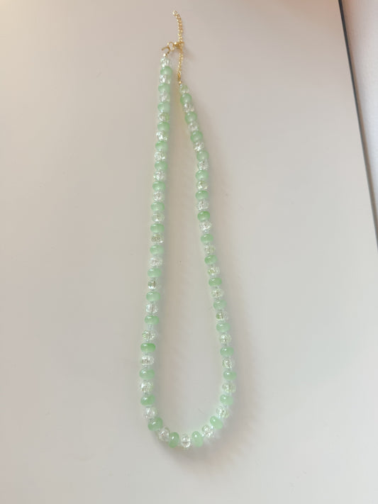 Handmade Glass Rondelle Beaded Necklace