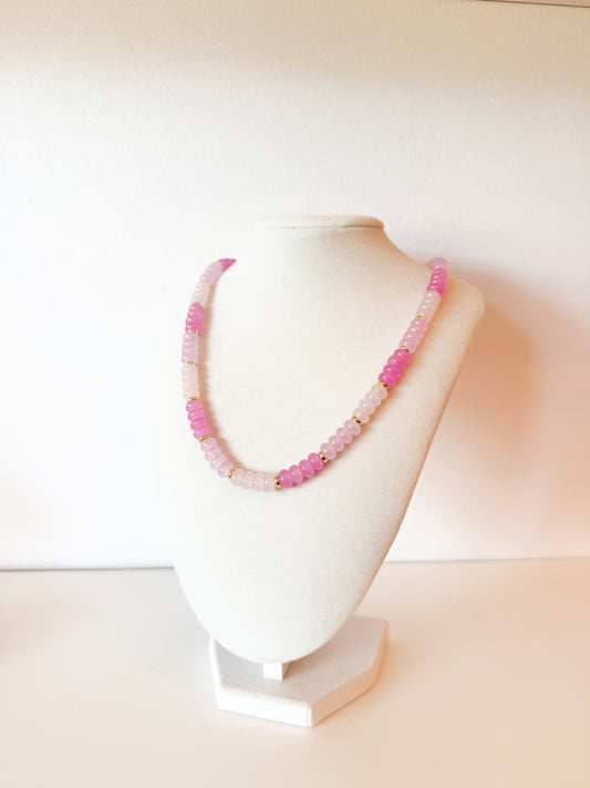 Handmade Glass Rondelle Beaded Necklace