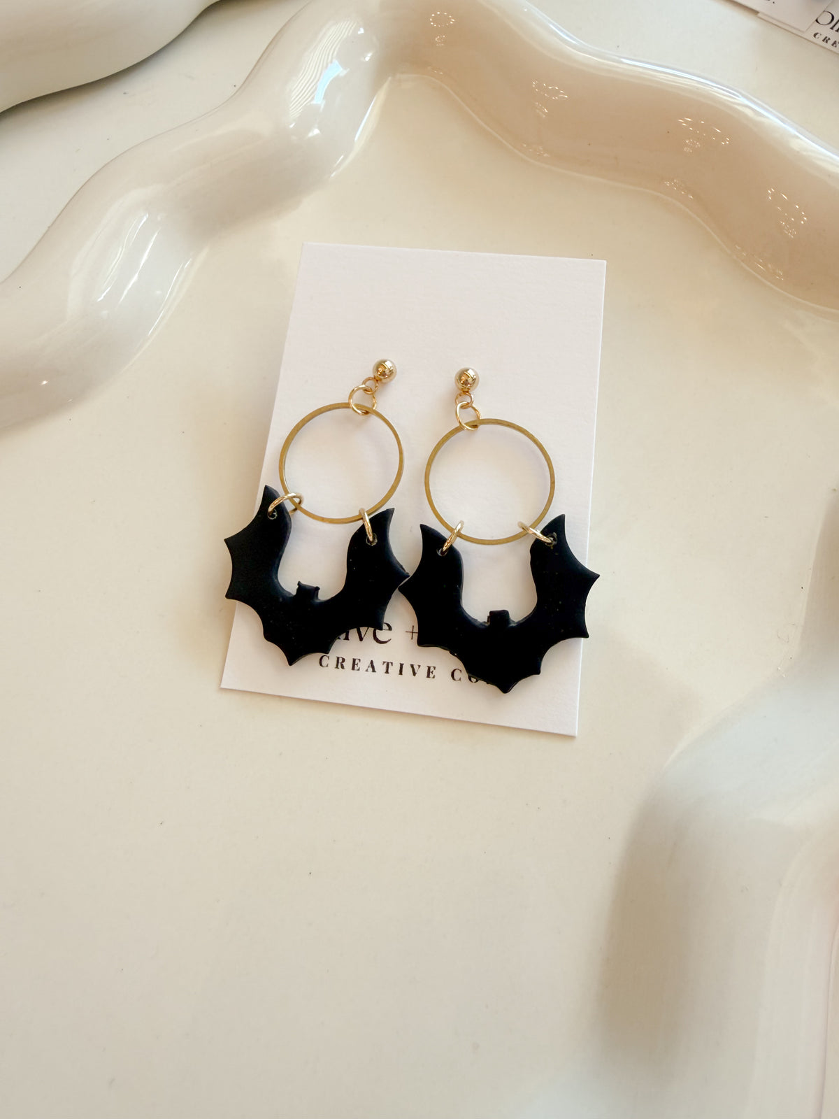 Polymer Bat Clay Earrings