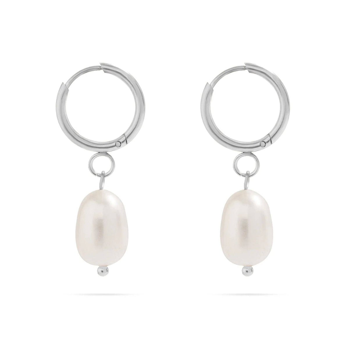 18K Gold PVD Freshwater Pearl Huggie Earrings