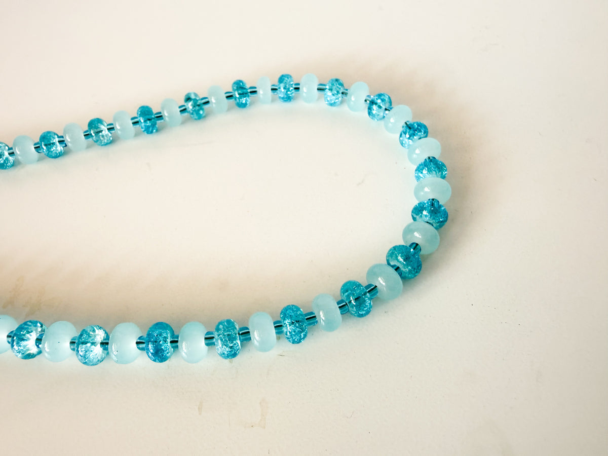 Handmade Glass Rondelle Beaded Necklace