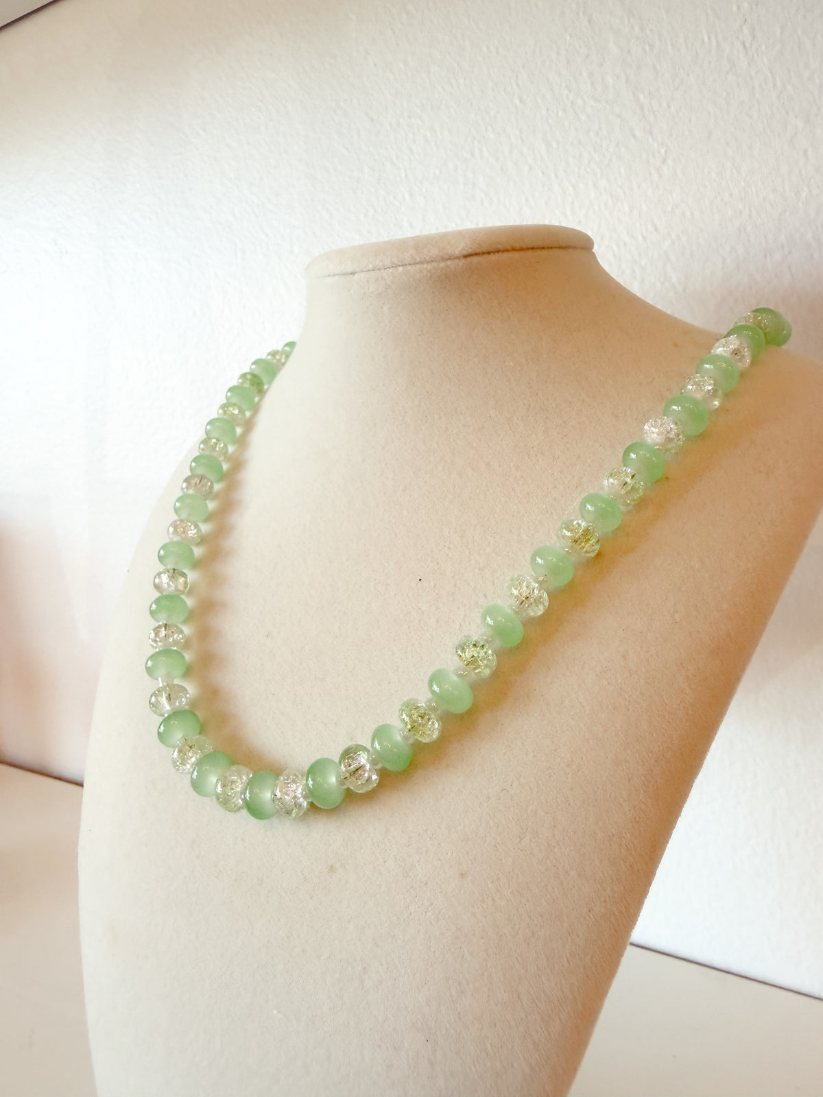 Handmade Glass Rondelle Beaded Necklace