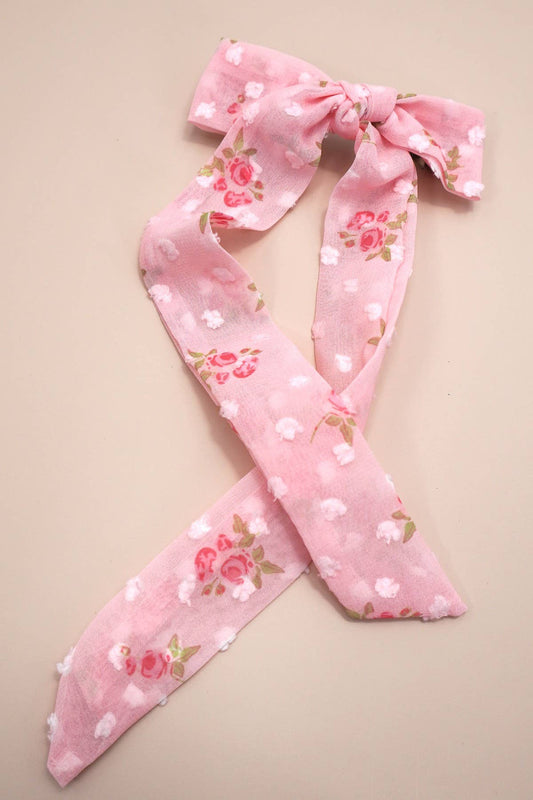 PRETTY FLORAL BOW RIBBON HAIR CLIPS | 40H977