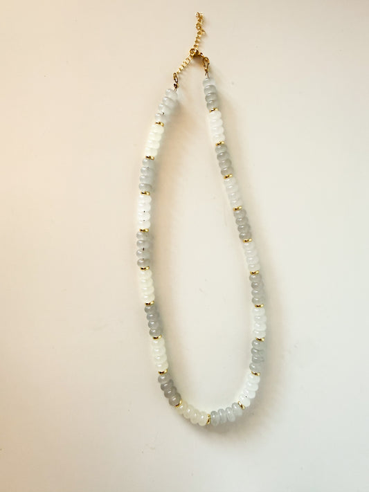 Handmade Glass Rondelle Beaded Necklace