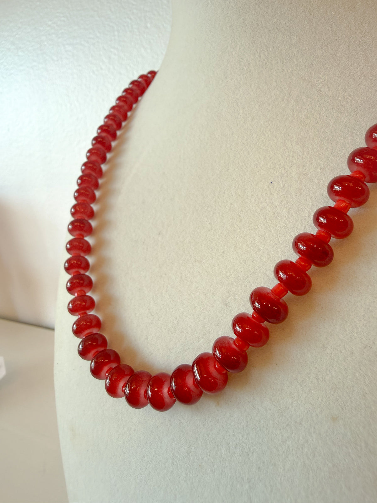 Handmade Glass Rondelle Beaded Necklace