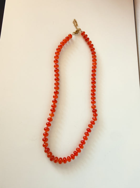Handmade Glass Rondelle Beaded Necklace