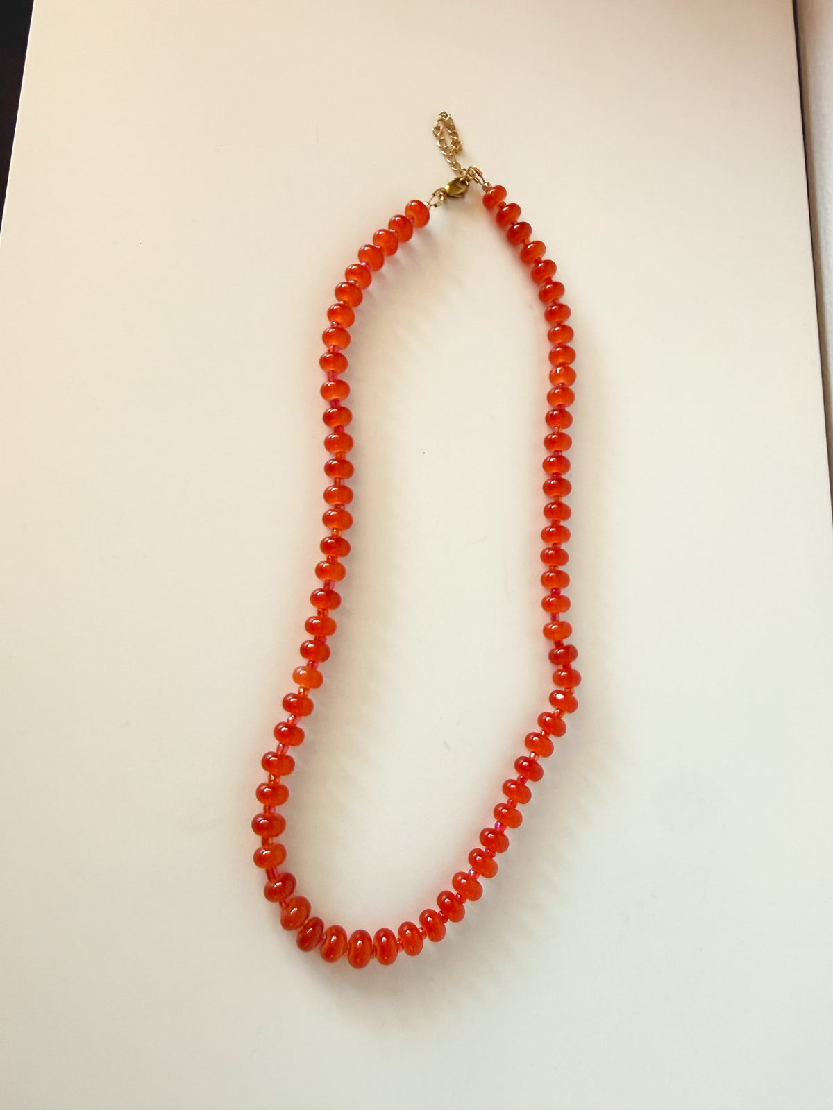 Handmade Glass Rondelle Beaded Necklace