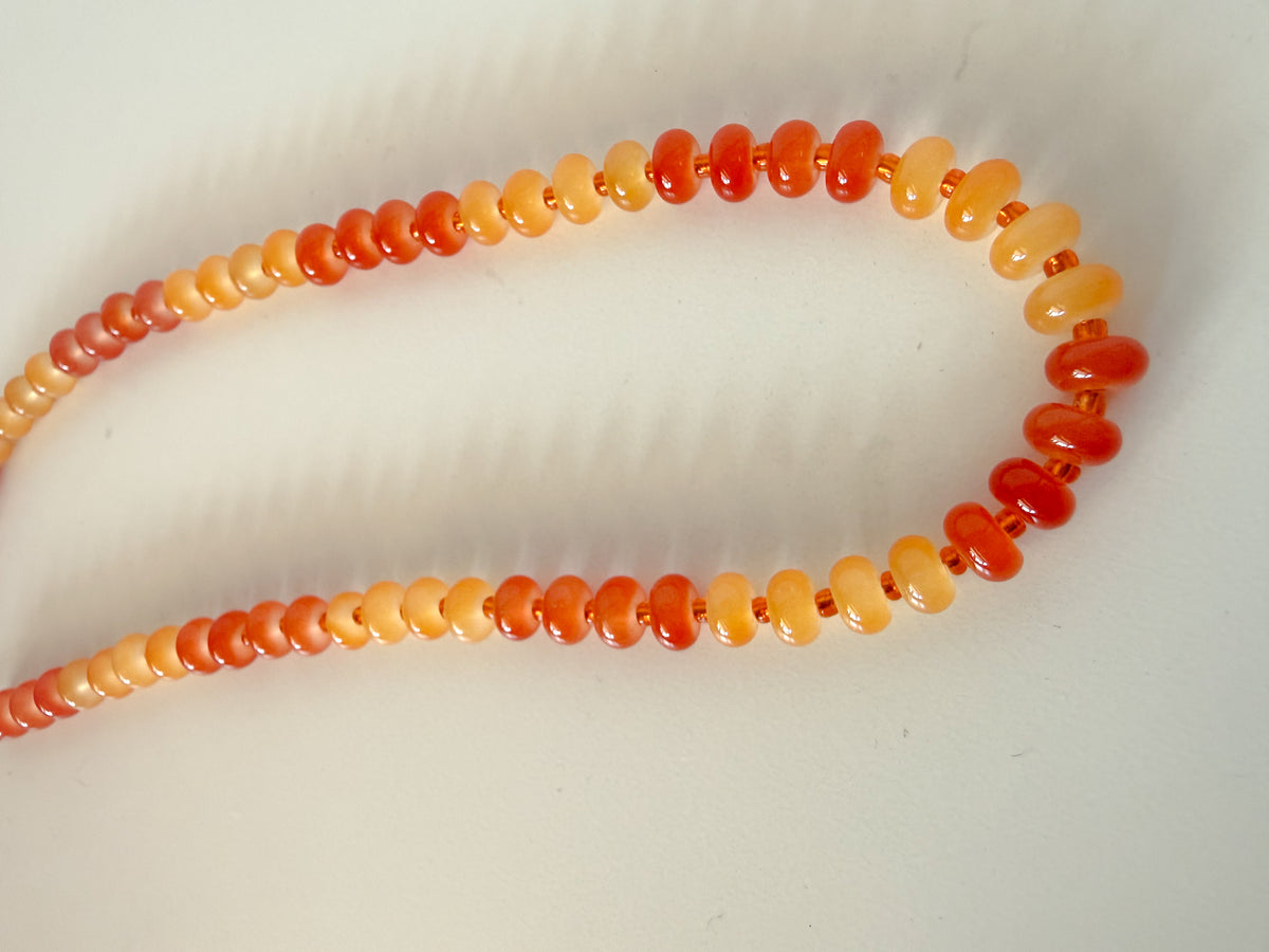 Handmade Glass Rondelle Beaded Necklace