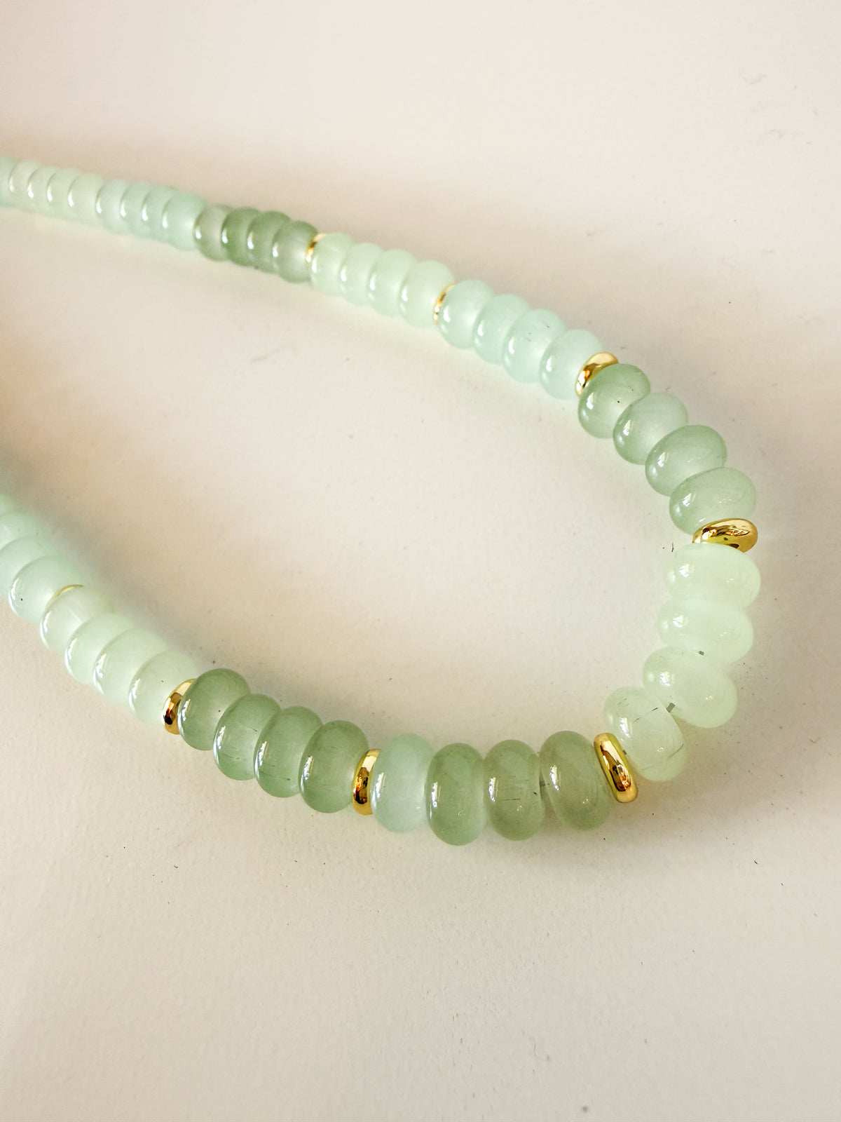 Handmade Glass Rondelle Beaded Necklace