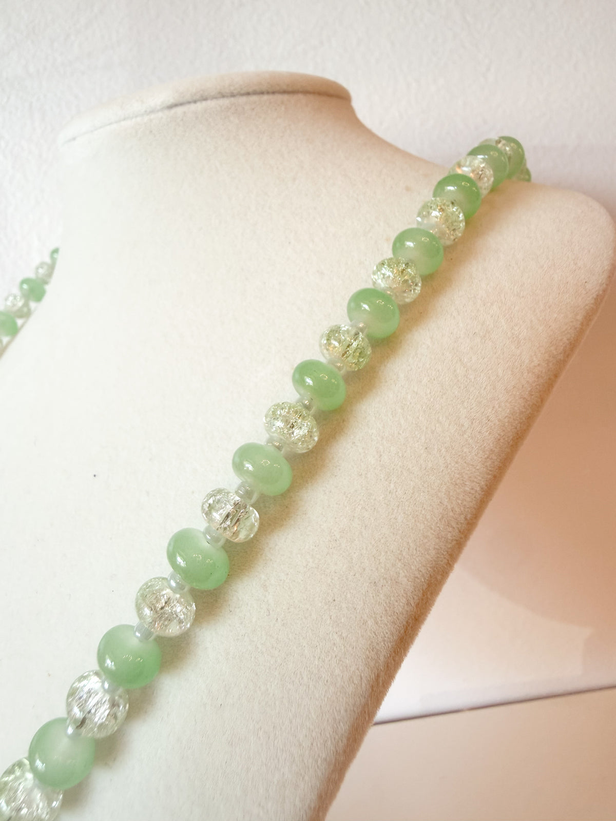 Handmade Glass Rondelle Beaded Necklace