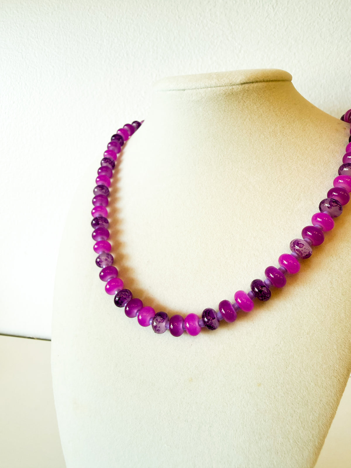 Handmade Glass Rondelle Beaded Necklace