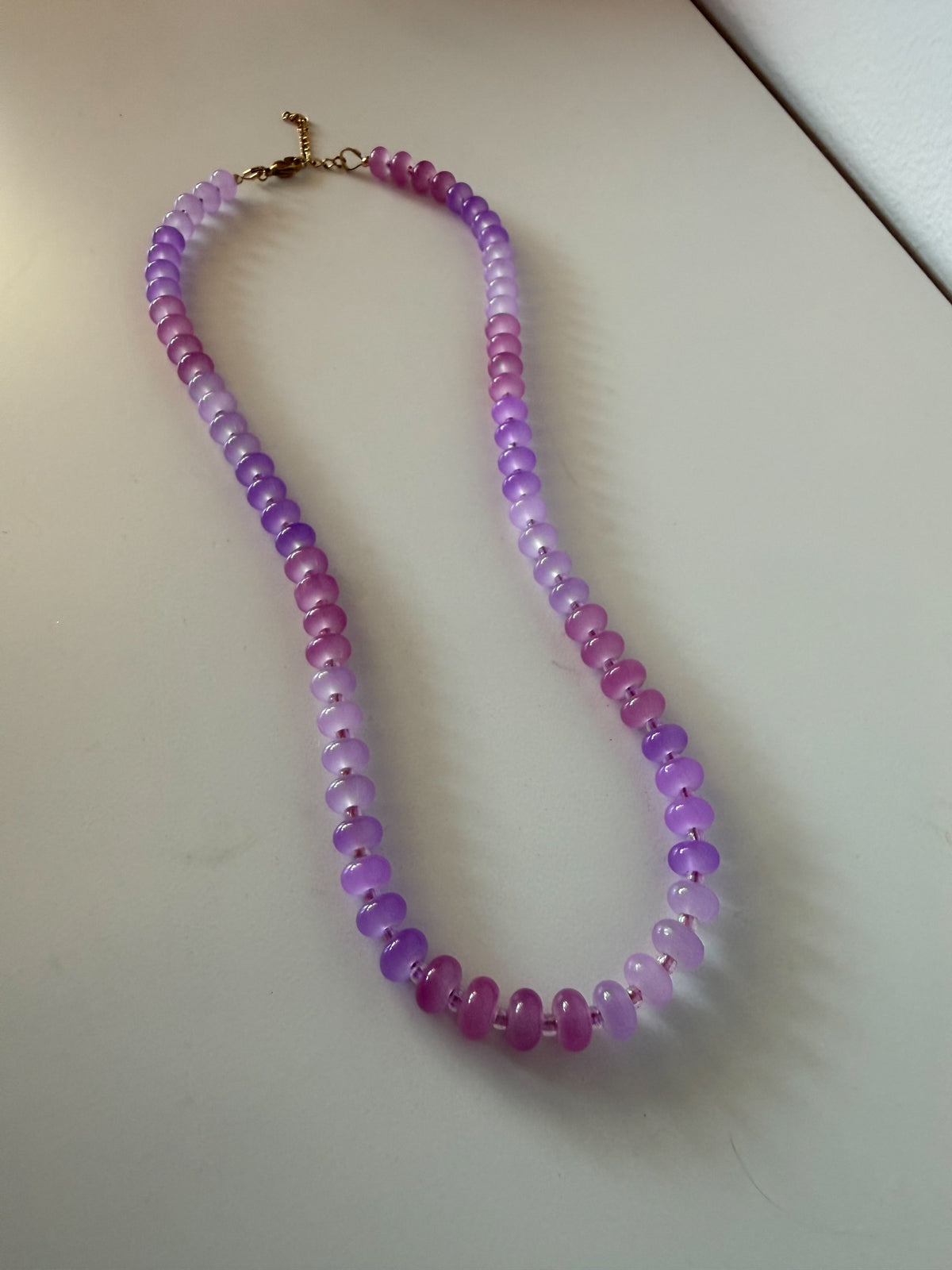 Handmade Glass Rondelle Beaded Necklace