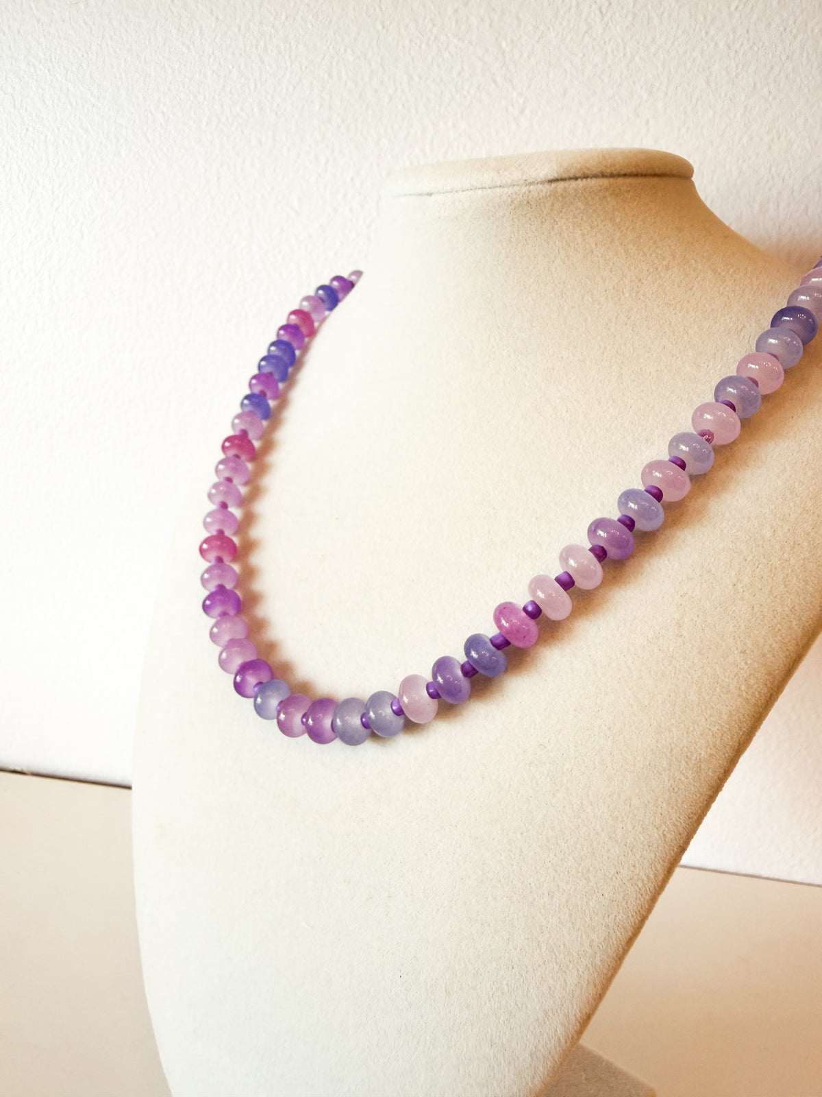 Handmade Glass Rondelle Beaded Necklace