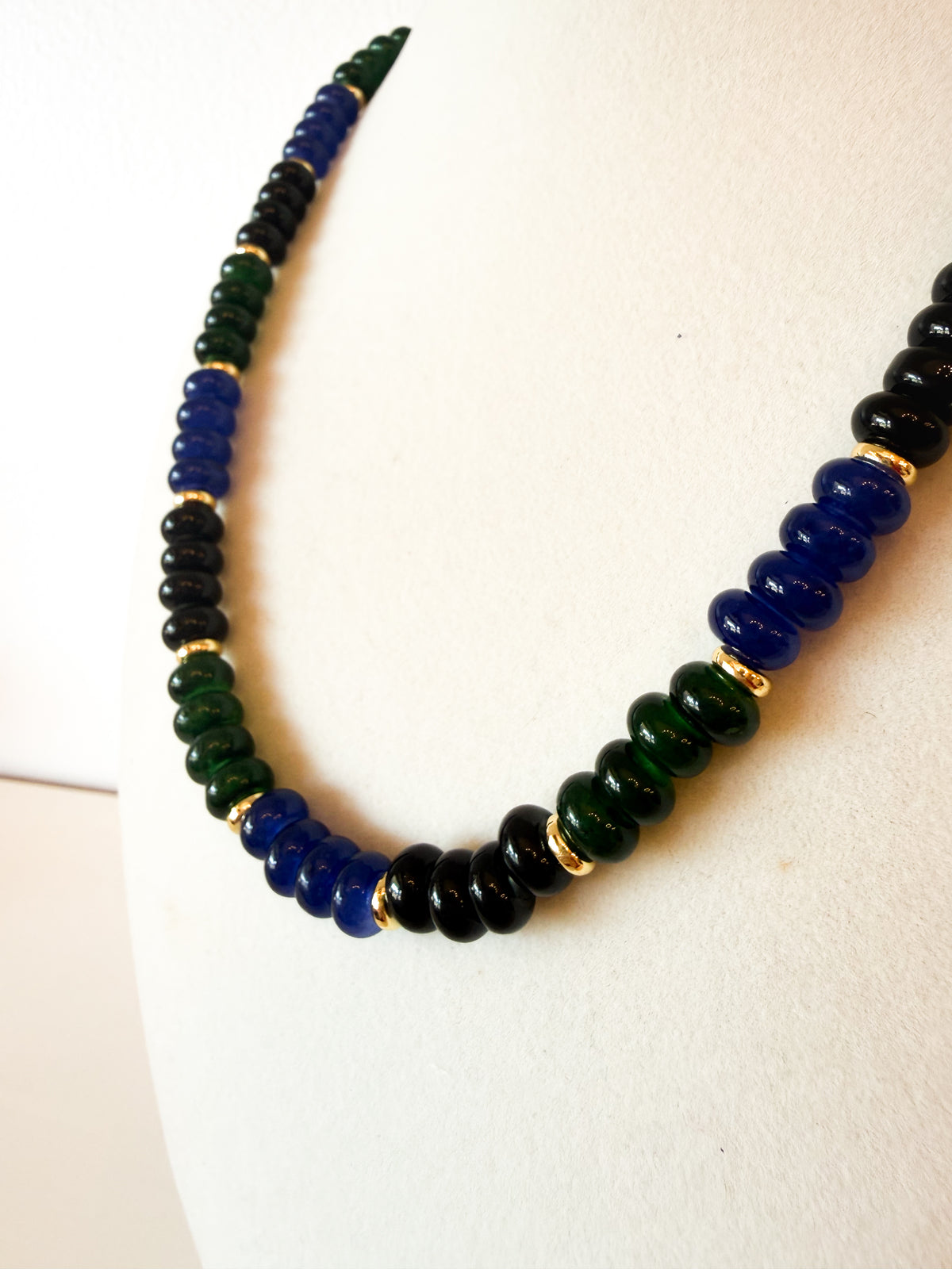 Handmade Glass Rondelle Beaded Necklace