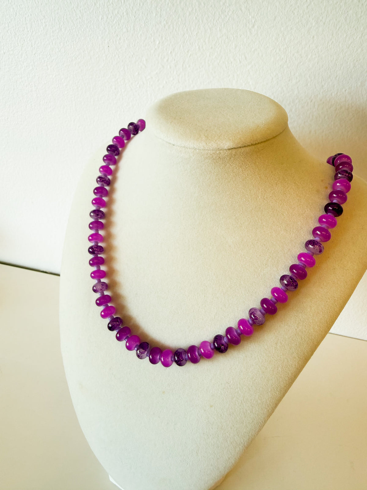 Handmade Glass Rondelle Beaded Necklace
