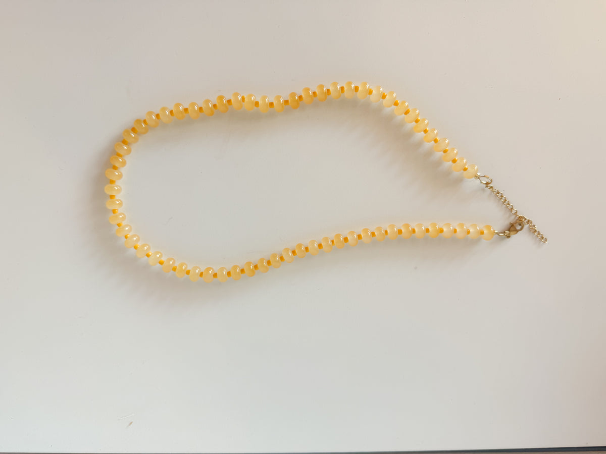 Handmade Glass Rondelle Beaded Necklace