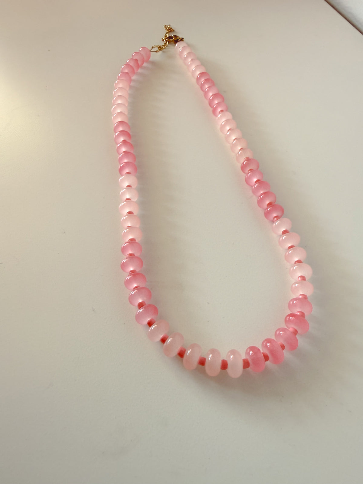 Handmade Glass Rondelle Beaded Necklace