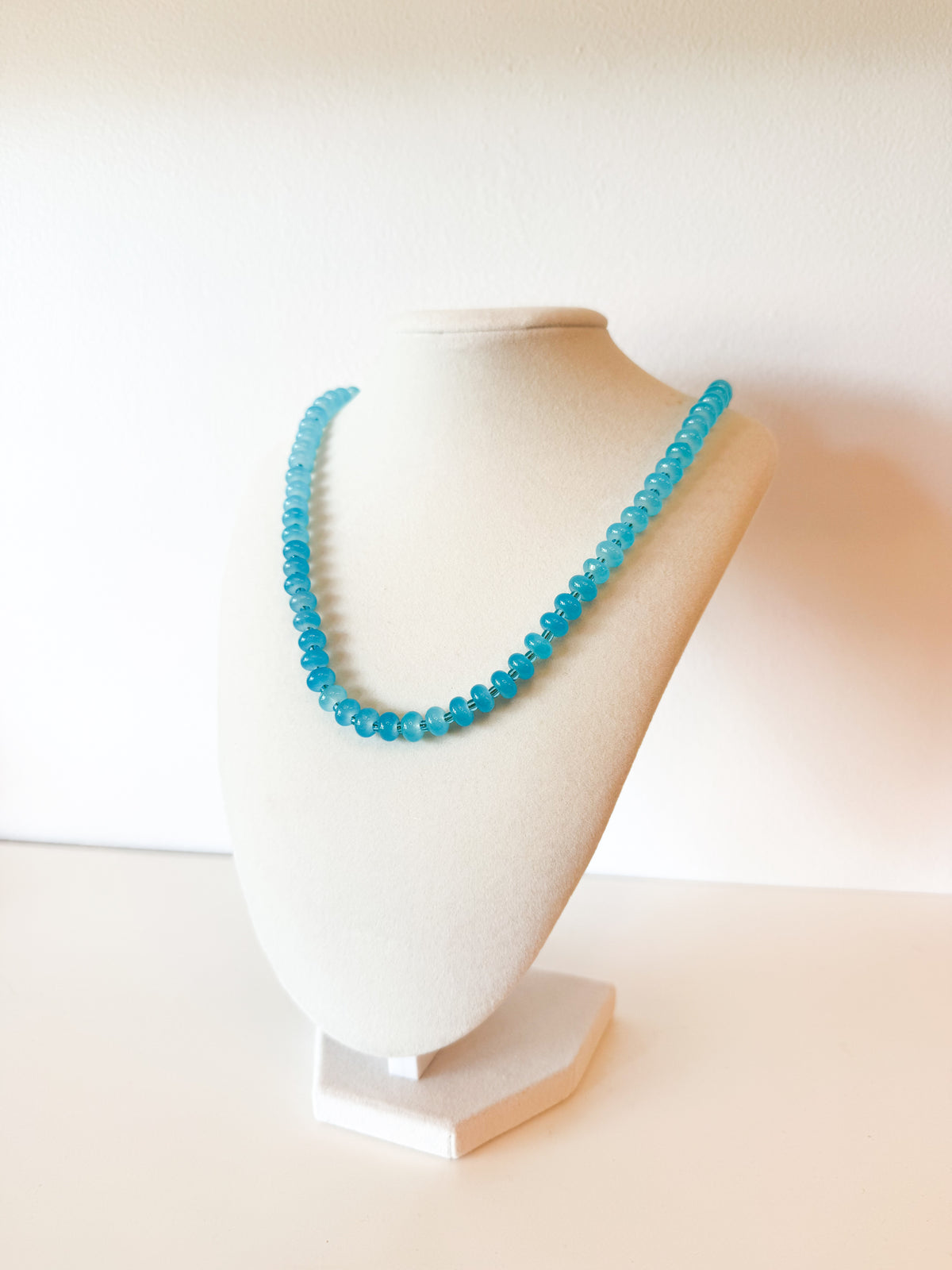 Handmade Glass Rondelle Beaded Necklace