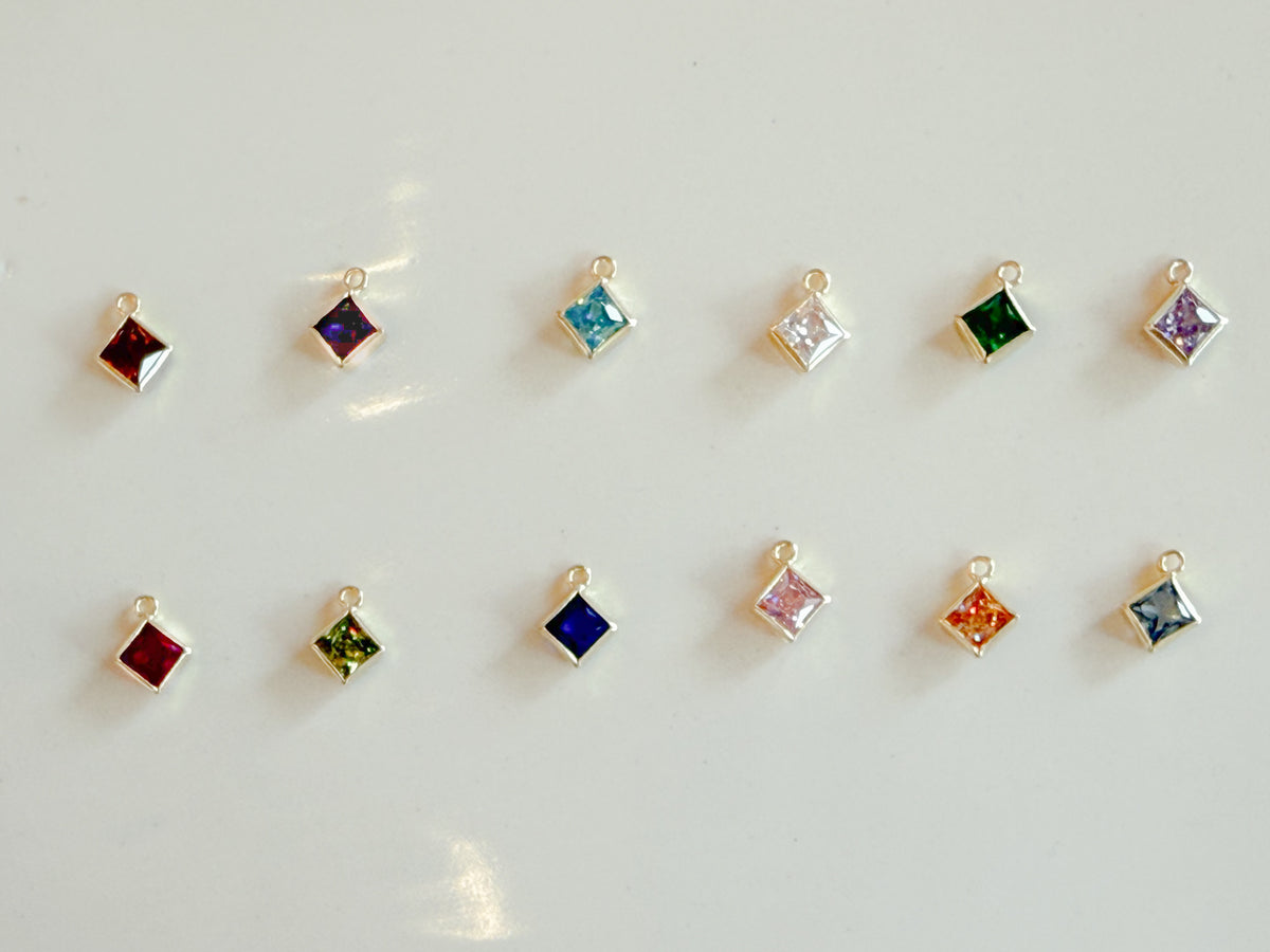 .925 Sterling Silver Birth Month Gem Necklace