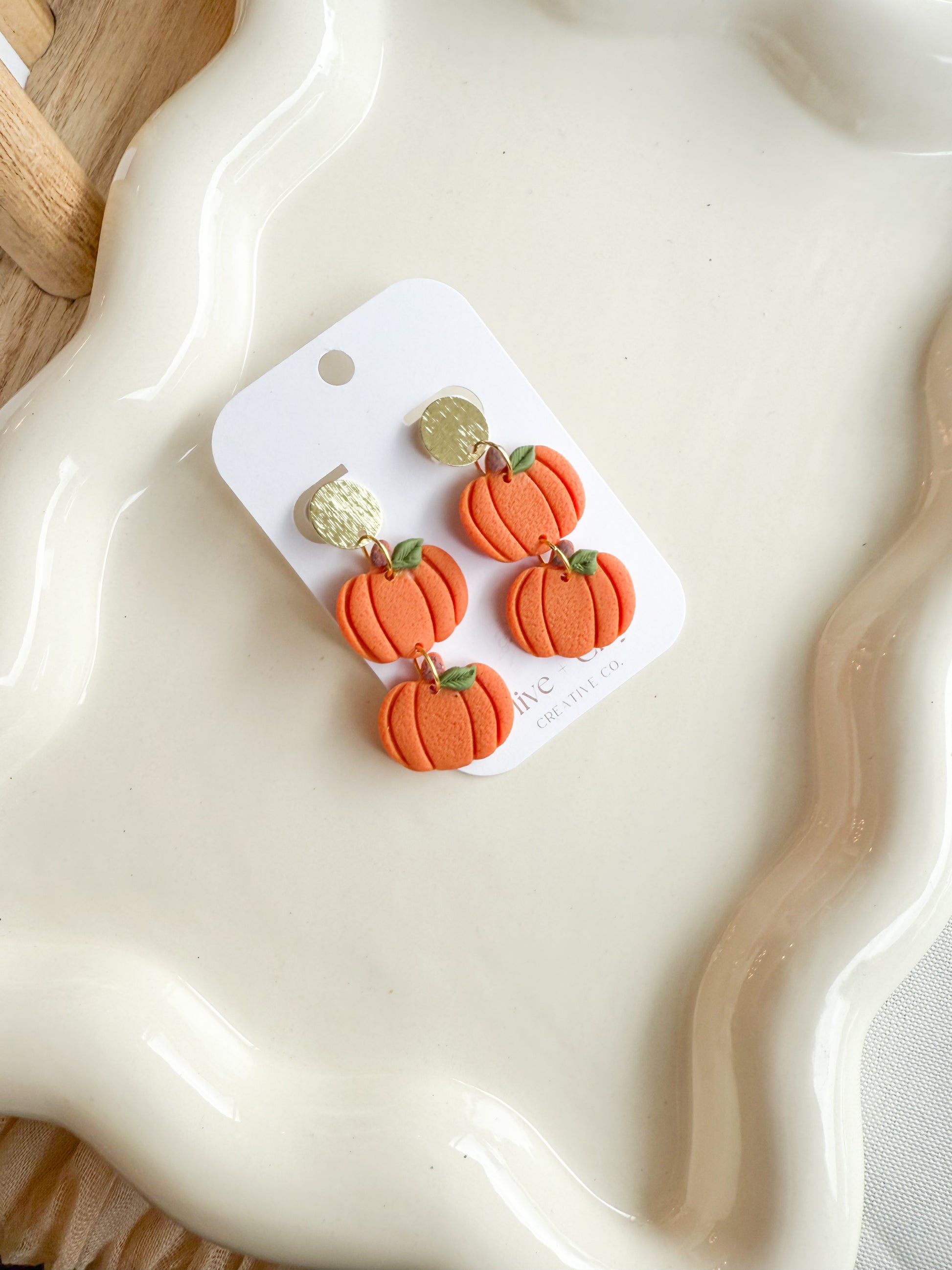 Handmade Pumpkin Polymer Clay Earrings