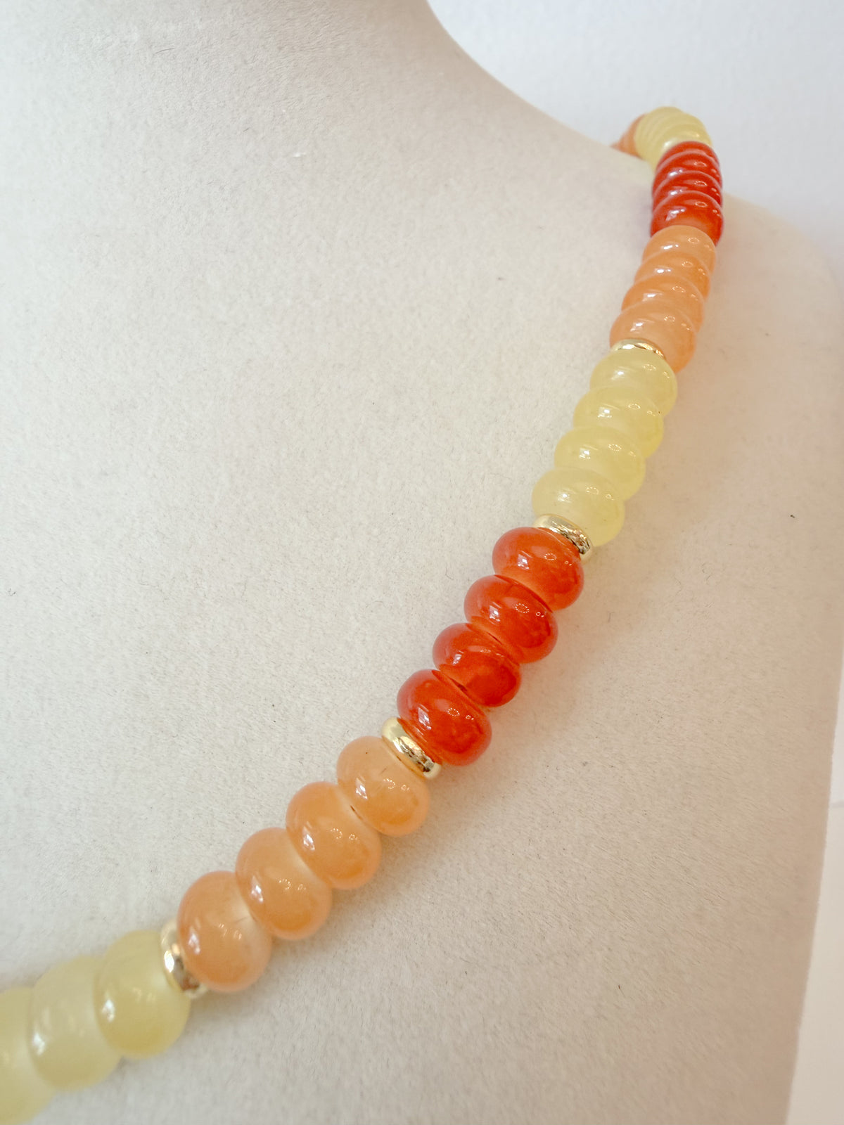 Handmade Glass Rondelle Beaded Necklace