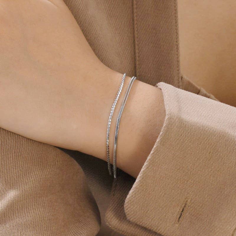 18K STAINLESS STEEL TARNISH FREE LAYERED BRACELET | 40B5145