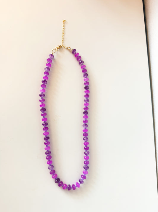 Handmade Glass Rondelle Beaded Necklace