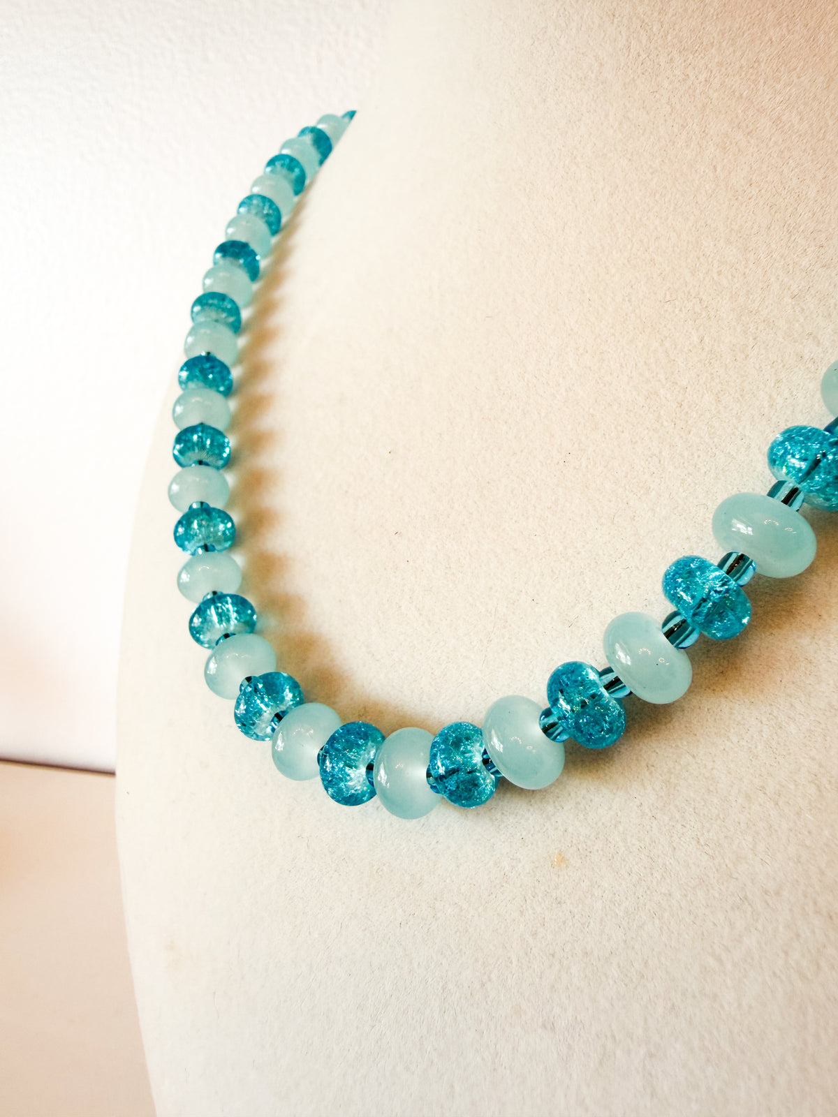 Handmade Glass Rondelle Beaded Necklace