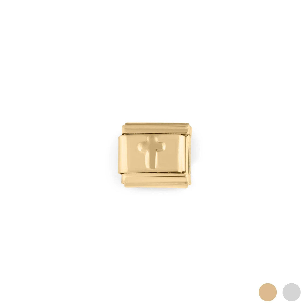 18K Gold PVD Stainless Steel Cross Italian Charm